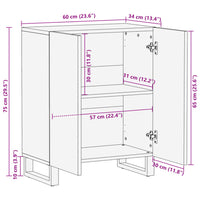 Thumbnail for Sideboard 60x34x75 cm Raues Massives Mangoholz