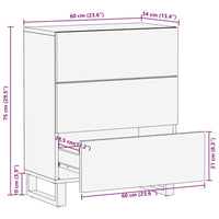 Thumbnail for Sideboard 60x34x75 cm Raues Massives Mangoholz