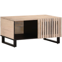 Thumbnail for Couchtisch Weiß 80x51x40 cm Massivholz Mango