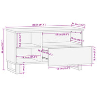 Thumbnail for TV-Schrank 80x34x46 cm Massivholz Mango