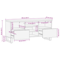 Thumbnail for TV-Schrank 100x34x46 cm Massivholz Akazie