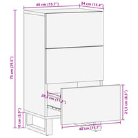 Thumbnail for Sideboard 40x34x75 cm Raues Massives Mangoholz