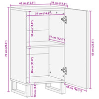 Thumbnail for Sideboard 40x34x75 cm Massivholz Mango