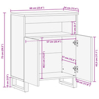 Thumbnail for Sideboard 60x34x75 cm Massivholz Akazie