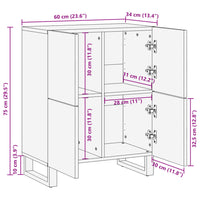 Thumbnail for Sideboard Braun 60x34x75 cm Massivholz Mango