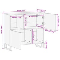Thumbnail for Sideboard 80x34x75 cm Massivholz Akazie