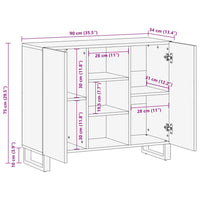 Thumbnail for Sideboard 90x34x75 cm Massivholz Mango