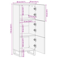 Thumbnail for Highboard 40x34x110 cm Massivholz Mango