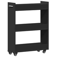 Thumbnail for Schrank mit Rollen Schwarz 60x22x79 cm Holzwerkstoff