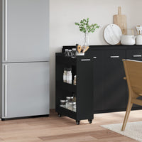 Thumbnail for Schrank mit Rollen Schwarz 60x22x79 cm Holzwerkstoff