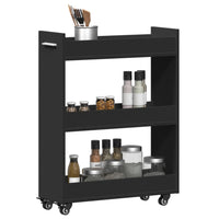 Thumbnail for Schrank mit Rollen Schwarz 60x22x79 cm Holzwerkstoff