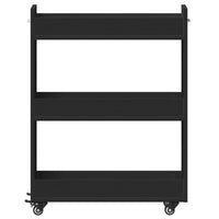 Thumbnail for Schrank mit Rollen Schwarz 60x22x79 cm Holzwerkstoff