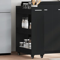 Thumbnail for Schrank mit Rollen Schwarz 60x22x79 cm Holzwerkstoff