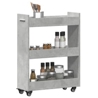 Thumbnail for Schrank mit Rollen Betongrau 60x22x79 cm Holzwerkstoff
