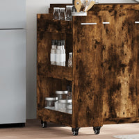 Thumbnail for Schrank mit Rollen Räuchereiche 60x22x79 cm Holzwerkstoff