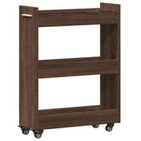 Thumbnail for Schrank mit Rollen Braun Eichen-Optik 60x22x79 cm Holzwerkstoff