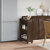 Thumbnail for Schrank mit Rollen Braun Eichen-Optik 60x22x79 cm Holzwerkstoff