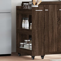 Thumbnail for Schrank mit Rollen Braun Eichen-Optik 60x22x79 cm Holzwerkstoff