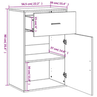 Thumbnail for Beistellschrank Sonoma-Eiche 56,5x39x90 cm Holzwerkstoff
