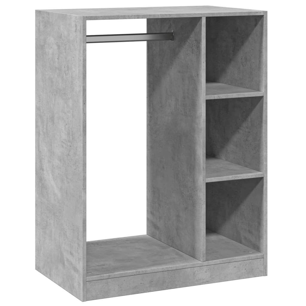 Kleiderschrank Betongrau 77x48x102 cm Holzwerkstoff