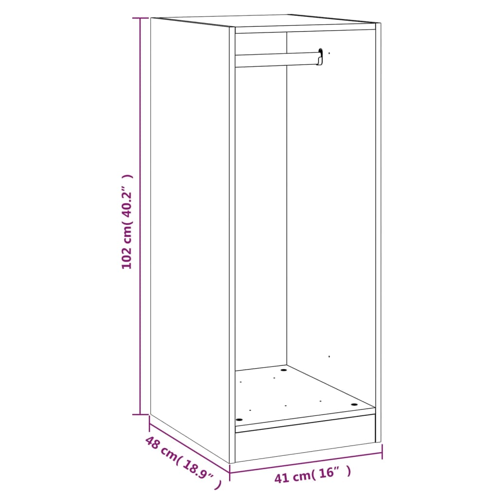 Kleiderschrank Weiß 48x41x102 cm Holzwerkstoff