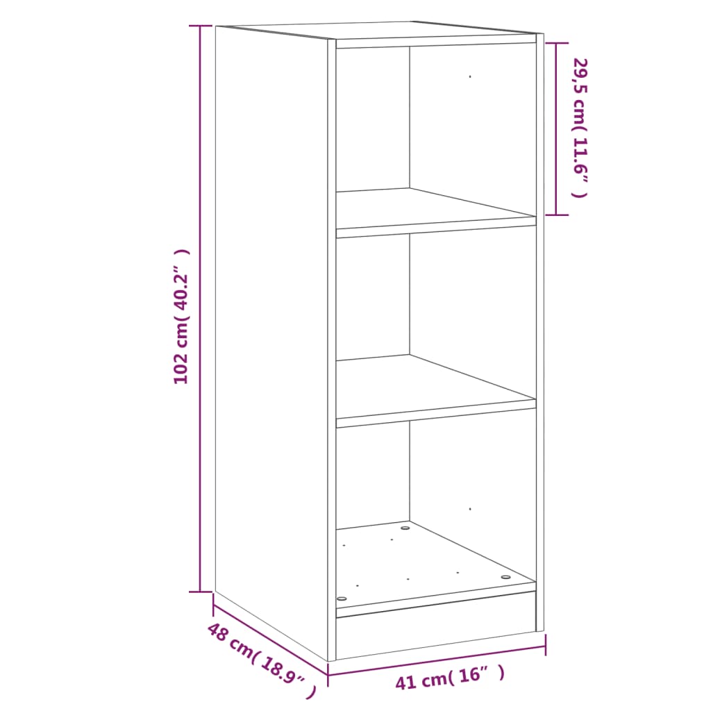 Kleiderschrank Sonoma-Eiche 48x41x102 cm Holzwerkstoff