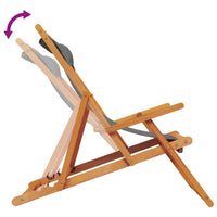 Thumbnail for Strandstühle 2 Stk. Klappbar Grau Stoff