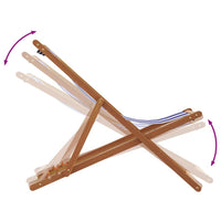 Thumbnail for Strandstühle 2 Stk. Klappbar Blau Weiß Stoff und Massivholz