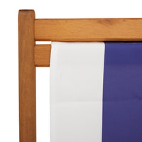 Thumbnail for Strandstühle 2 Stk. Klappbar Blau Weiß Stoff und Massivholz