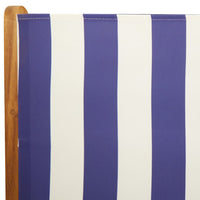 Thumbnail for Gartenstühle Verstellbar 4 Stk. Blau Weiß Stoff und Massivholz