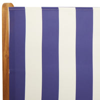 Thumbnail for Gartenstühle Verstellbar 8 Stk. Blau Weiß Stoff und Massivholz