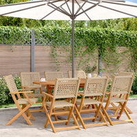 Thumbnail for Gartenstühle 8 Stk. Klappbar Beige Poly Rattan & Massivholz