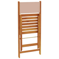 Thumbnail for Gartenstühle 8 Stk. Klappbar Taupe Stoff und Massivholz