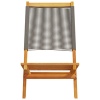 Thumbnail for Gartenstühle 6 Stk. Klappbar Grau Massivholz Akazie