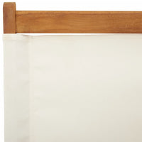 Thumbnail for Gartenstühle 4 Stk. Klappbar Cremeweiß Stoff und Massivholz