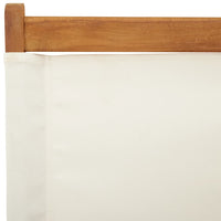 Thumbnail for Gartenstühle 6 Stk. Klappbar Cremeweiß Stoff und Massivholz