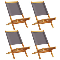 Thumbnail for Gartenstühle 4 Stk. Klappbar Anthrazit Stoff und Massivholz
