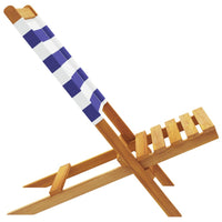 Thumbnail for Gartenstühle 8 Stk. Klappbar Blau und Weiß Stoff und Massivholz