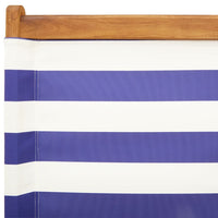 Thumbnail for Gartenstühle 8 Stk. Klappbar Blau und Weiß Stoff und Massivholz