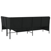 Thumbnail for Gartensofa in L-Form mit Kissen Schwarz Poly Rattan