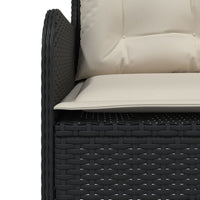 Thumbnail for Gartensofa in L-Form mit Kissen Schwarz Poly Rattan