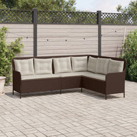 Thumbnail for Gartensofa in L-Form mit Kissen Braun Poly Rattan