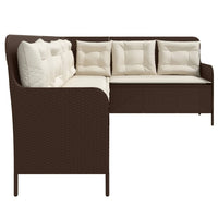 Thumbnail for Gartensofa in L-Form mit Kissen Braun Poly Rattan