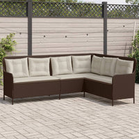 Thumbnail for Gartensofa in L-Form mit Kissen Braun Poly Rattan
