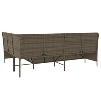 Thumbnail for Gartensofa in L-Form mit Kissen Grau Poly Rattan