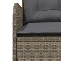 Thumbnail for Gartensofa in L-Form mit Kissen Grau Poly Rattan