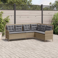 Thumbnail for Gartensofa in L-Form mit Kissen Beige Poly Rattan