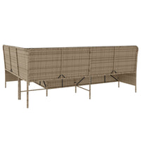 Thumbnail for Gartensofa in L-Form mit Kissen Beige Poly Rattan