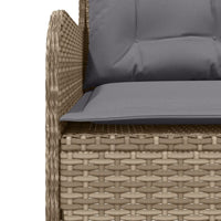 Thumbnail for Gartensofa in L-Form mit Kissen Beige Poly Rattan