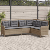 Thumbnail for Gartensofa in L-Form mit Kissen Beige Poly Rattan